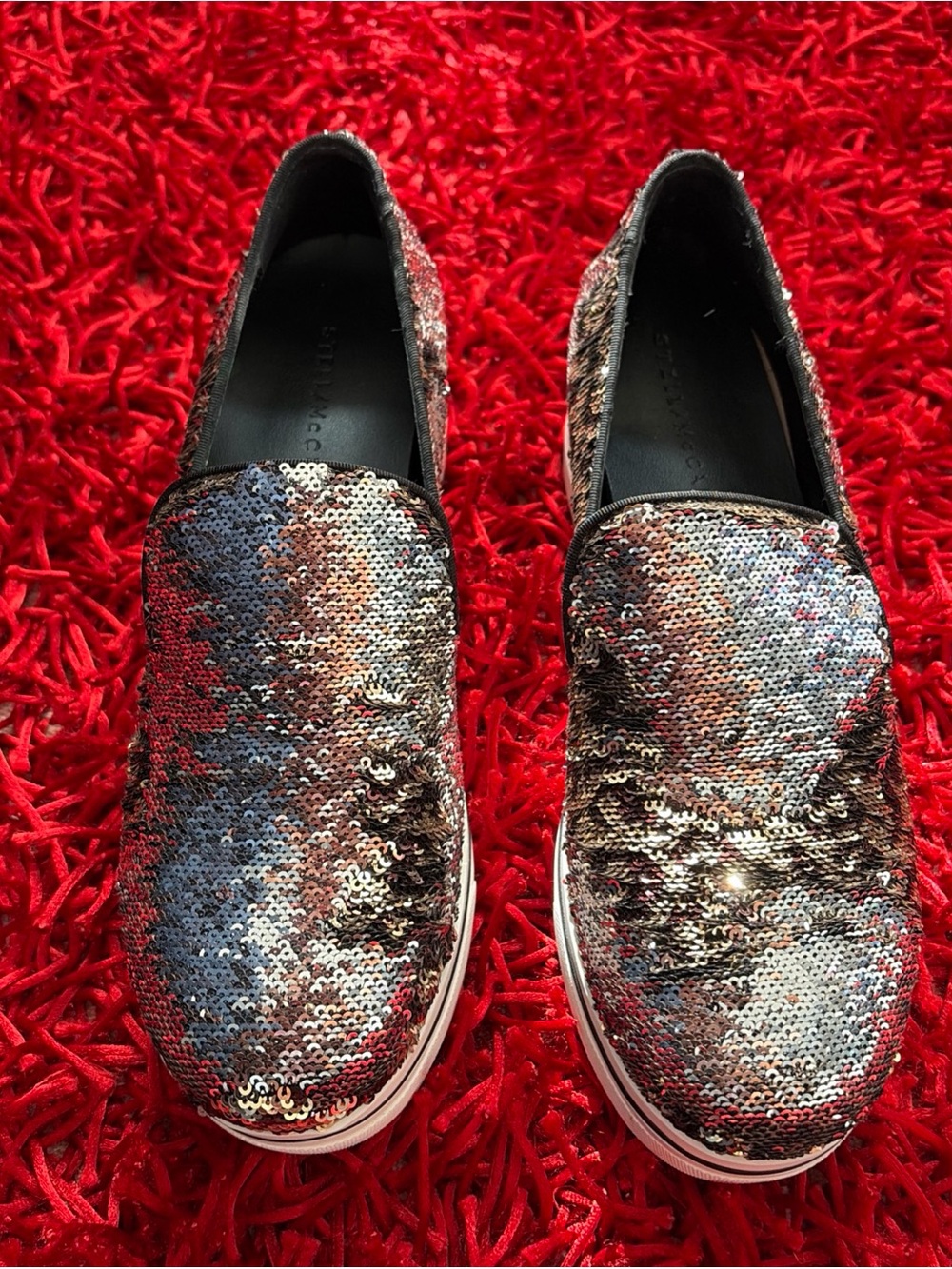 Stella McCartney Iridescent Sequin Slip-On Sneakers
